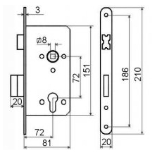 Zamek 72/50 JANIA