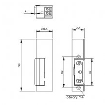 Elektrozaczep R3 z blokadą lewy 12V