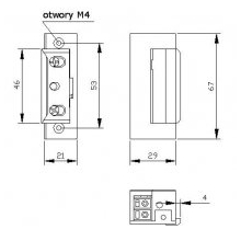 Elektrozaczep R4 12V symetryczny